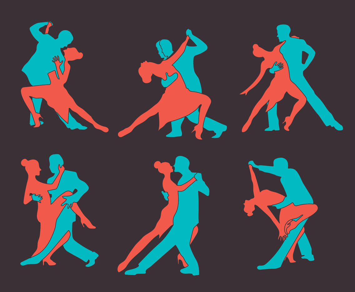 Salsa Dance Silhouette Vector Set