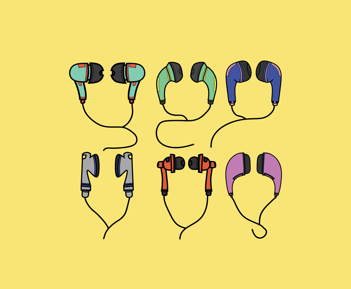 Cute Earphones Vector