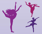 Dancing Girls Silhouettes Vector