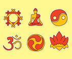 Hand Drawn Buddhist Element Vectors