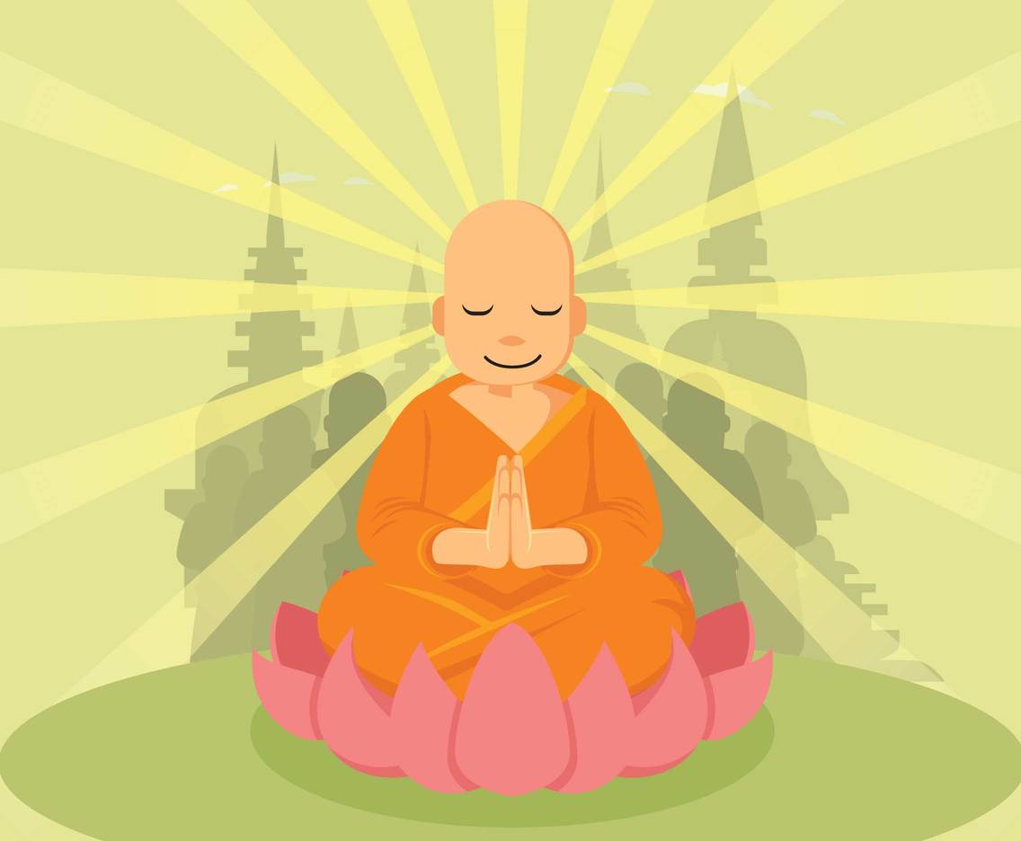 Free Meditating Buddha On The Lotus Illustration