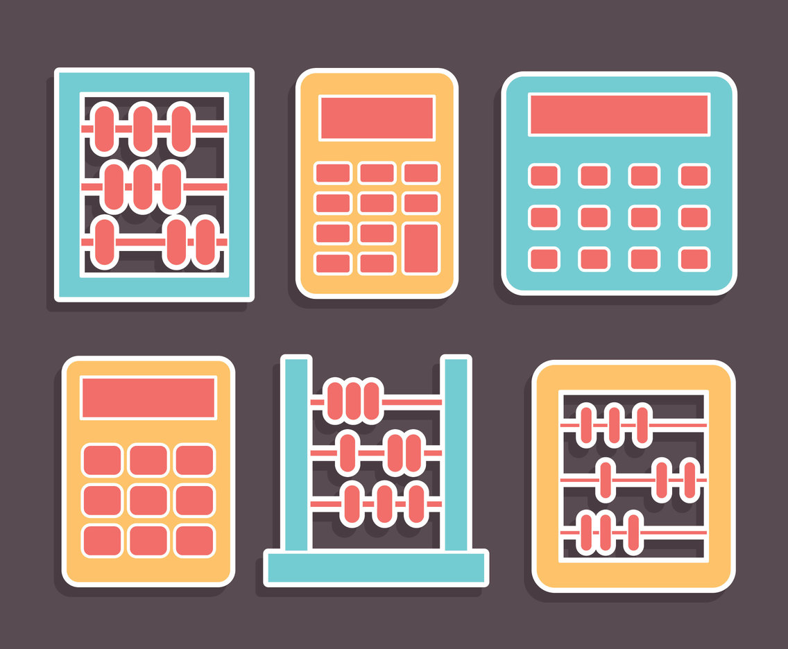 Abacus And Calculator Collection Vector