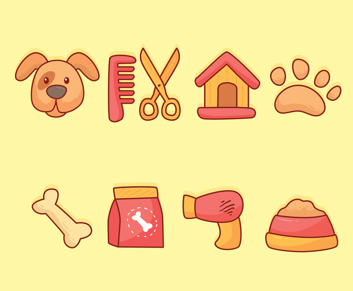 Hand Drawn Dog Grooming Element Vector