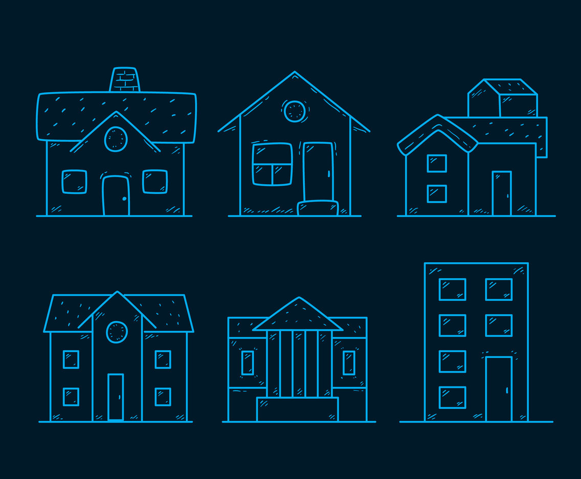 Hand Drawn Mansion Collection Vector