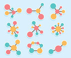 Colored Molecule Particles Vector