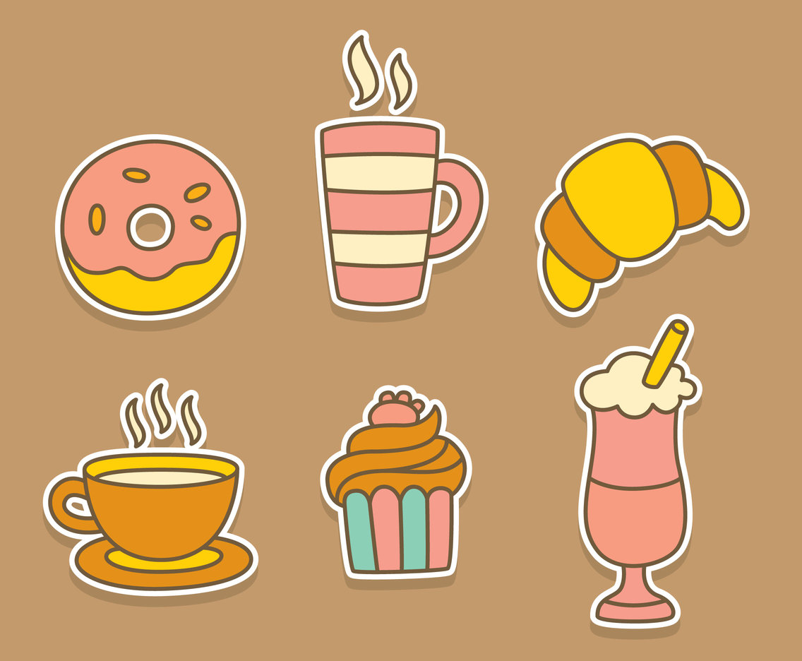 Coffee And Cake Collection Vector