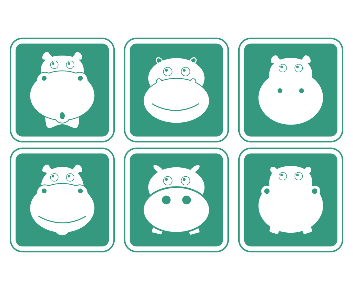 Hippo icon set