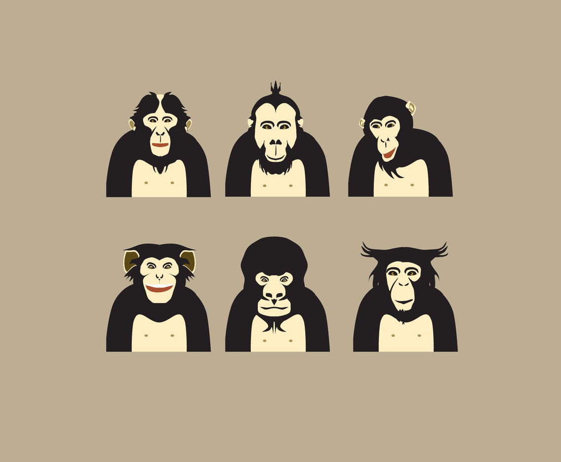Fun Gorillas Vector  