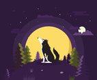 Husky  howling vector
