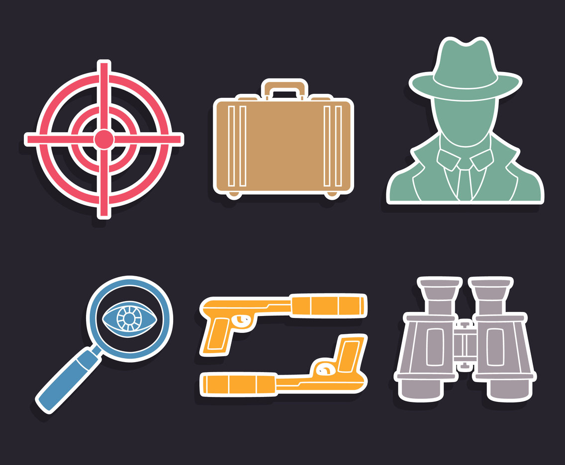 Spy Element Icons Vector