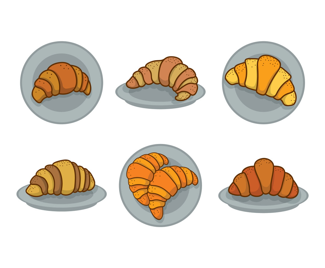 Croissant vector set