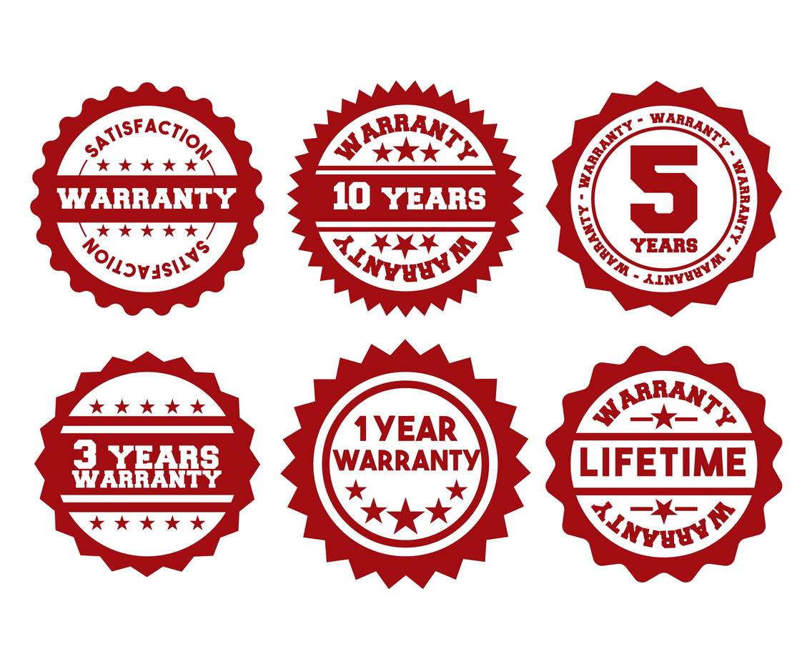 Warranty stamp vector set