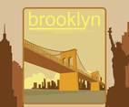 Free Brooklyn bridge In Orange Illustration