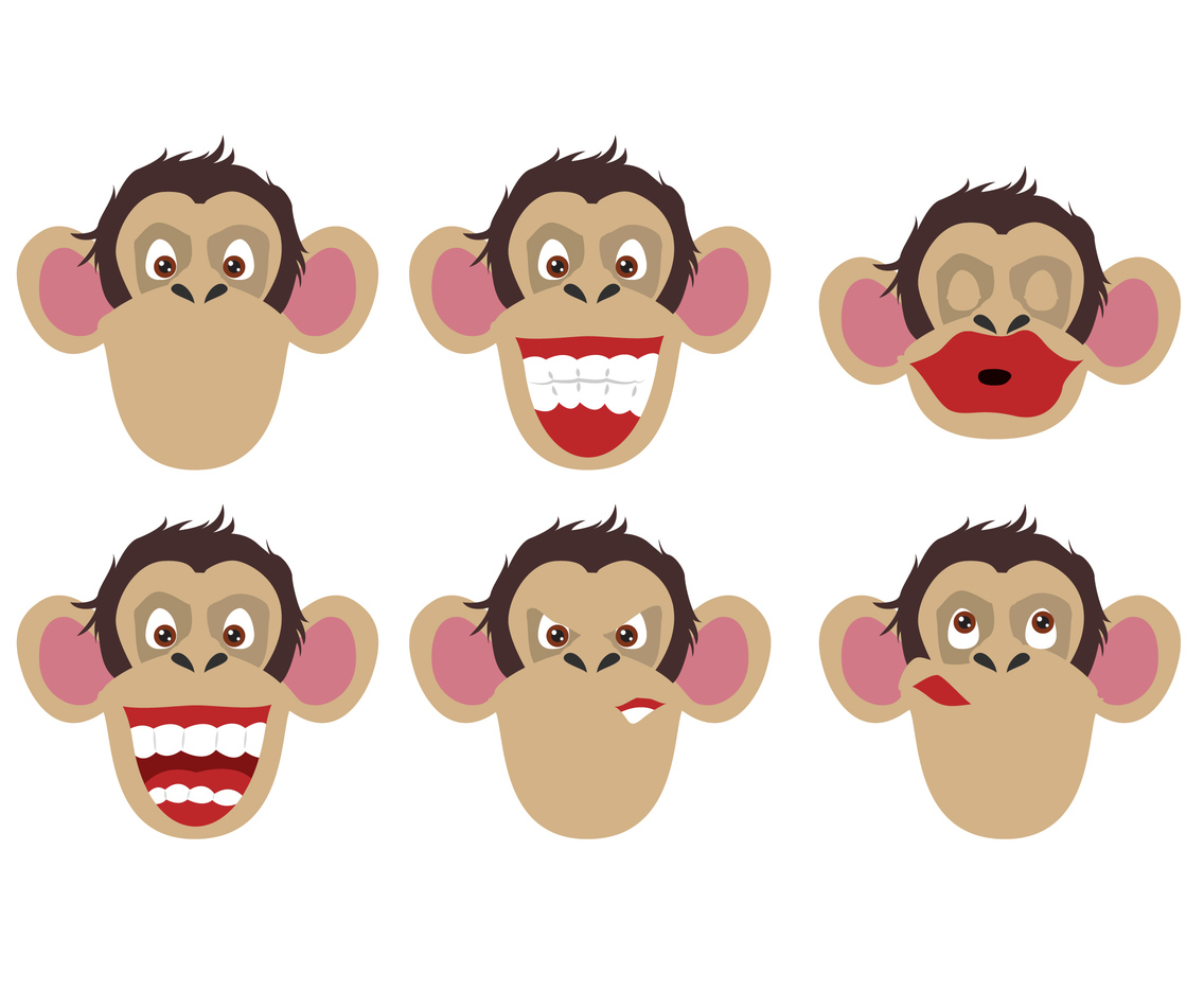 Cute Ape Face Vector Art & Graphics 