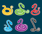 Colored Serpent Silhouette Vectors