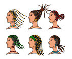 Woman with Dreadlocks Vector Pack