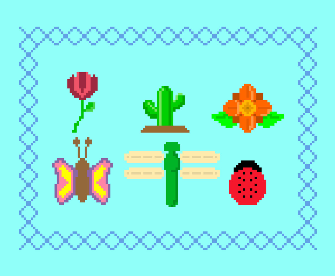 Nature Cartoon Embroidery Vector
