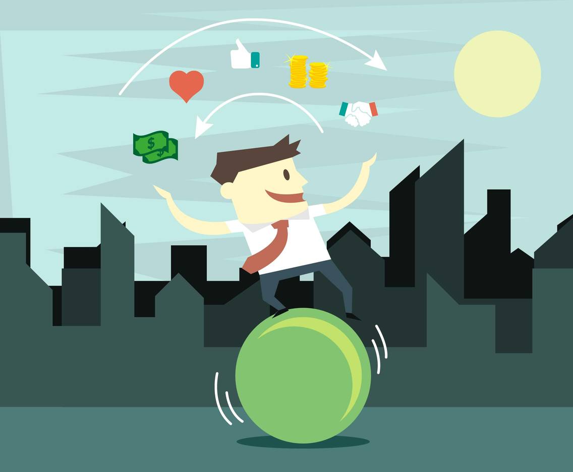 Juggling Business Man Vector Illustration