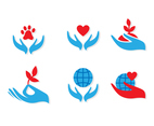 Blue Hand Charity Icon 