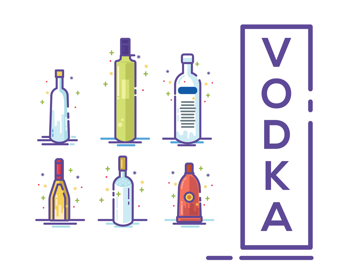 Vodka Vector White Background