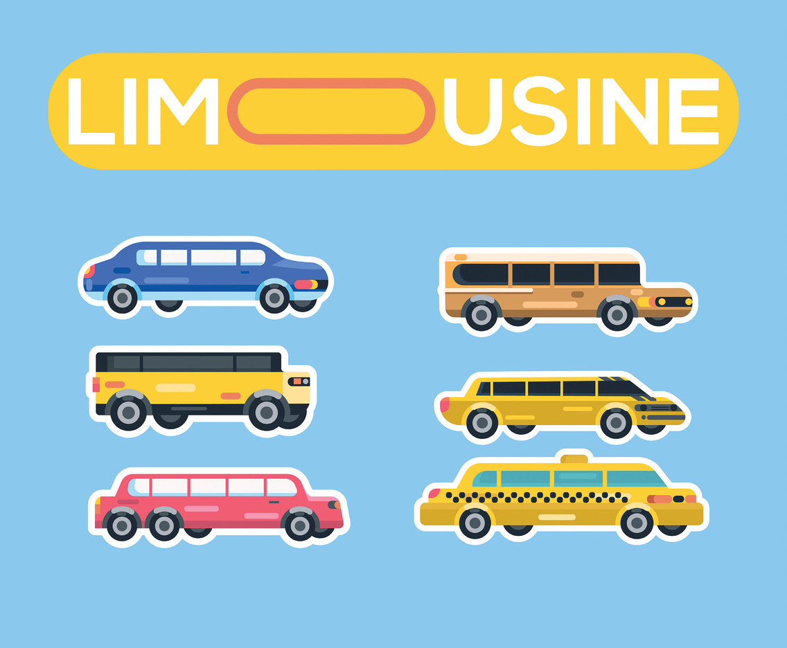Limousine Vector Blue Background