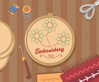 Brown Embroidery Vector