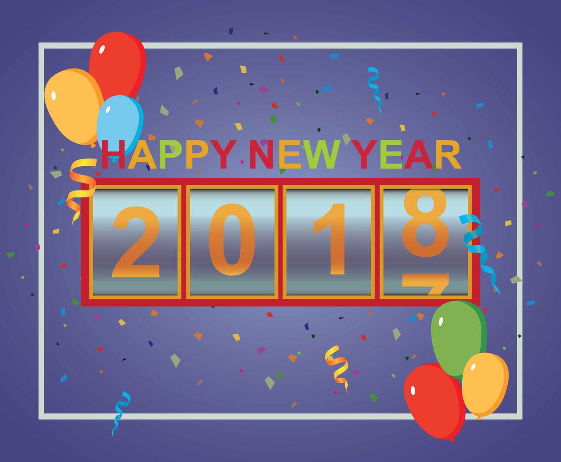 Year Counter For Happy New Year 2018 Illustration 