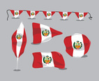 Peru Flag Vector Set
