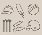 Sketch Cricket Element Vector