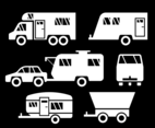White Caravan Icon Vector