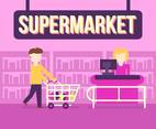 Supermarket Shop Buy Vector Illustration