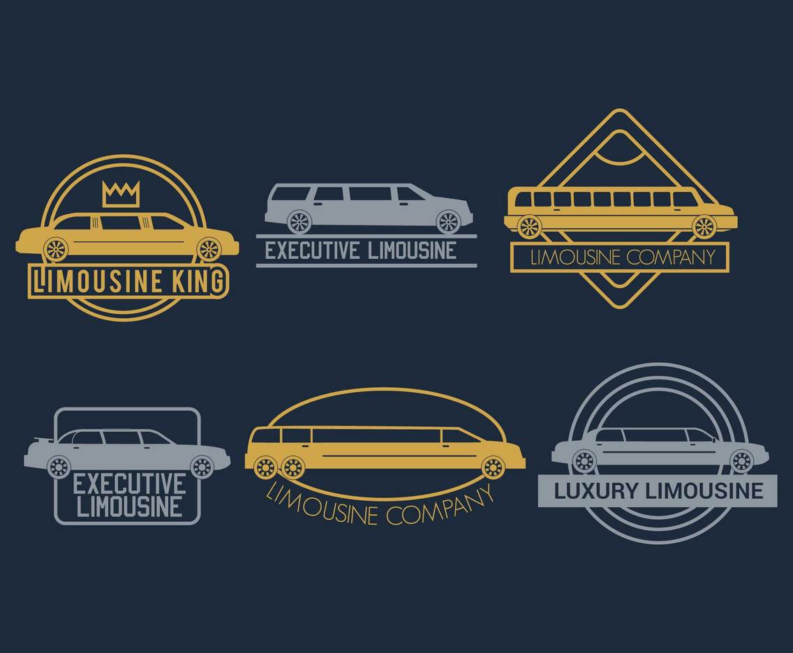 Limousine logo vector set
