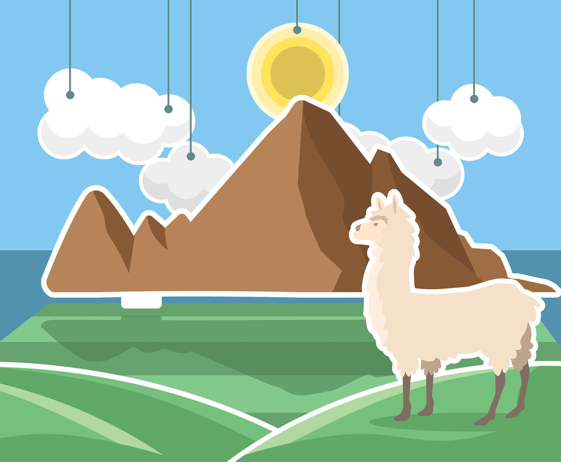 Peru Llama Illustration Vector