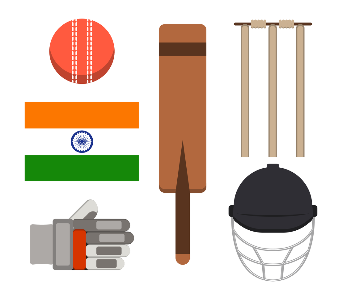 Set Of Cricket Vector