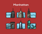 Manhattan Vector Red Background