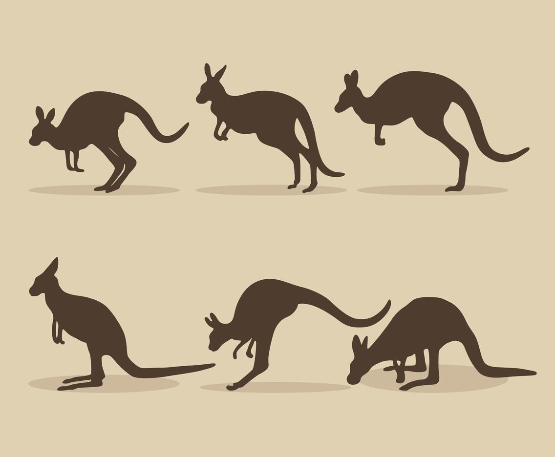 Silhouette Kangaroo Vector