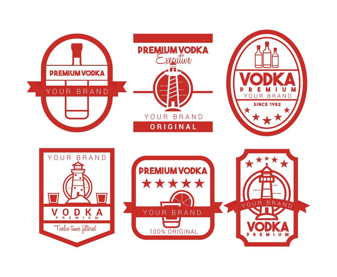 Vodka vector set