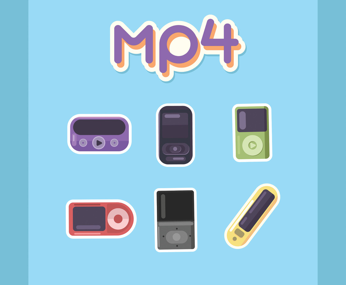 Mp4 Player Vector Blue Background