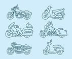 Motocycle Line Vector Collection Vector