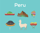 Peru Vector Blue Background