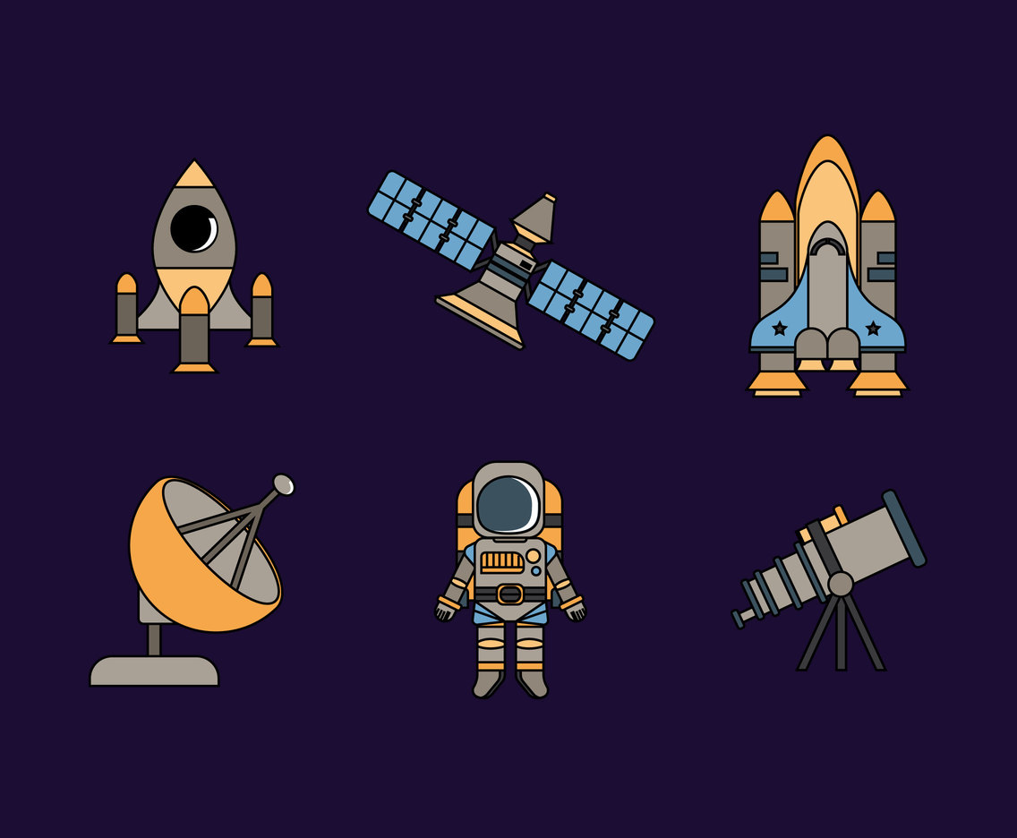 Astrospace Icons Vector