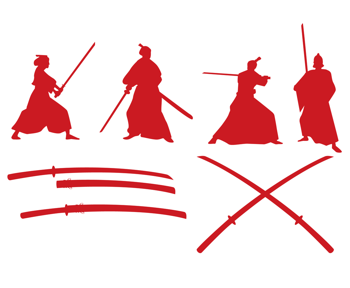 Red Silhouette Samurai