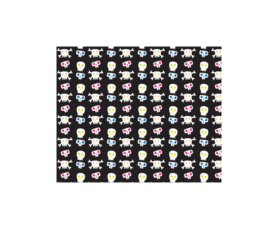 Free Colorfull Cartoon Skull Pattern Vector