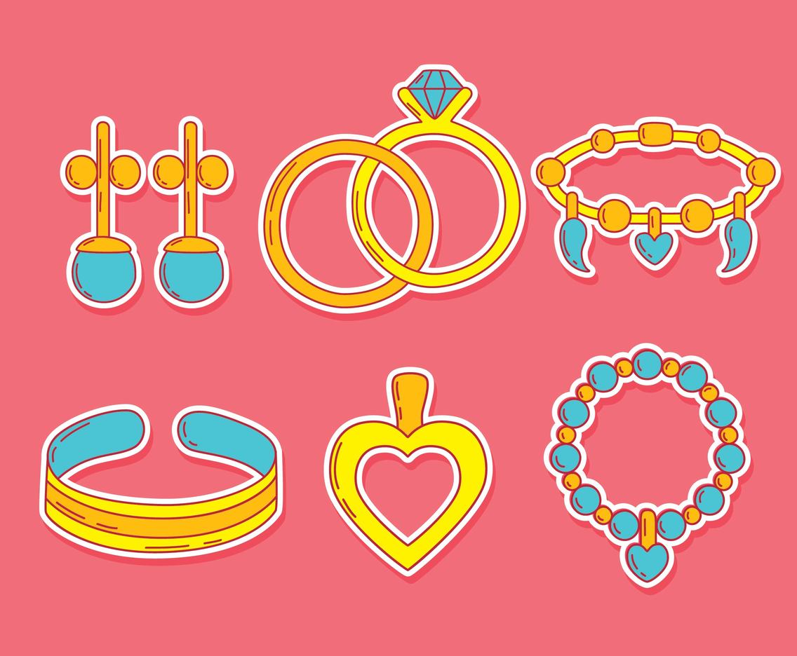 Hand Drawn Jewelry Collection Vector