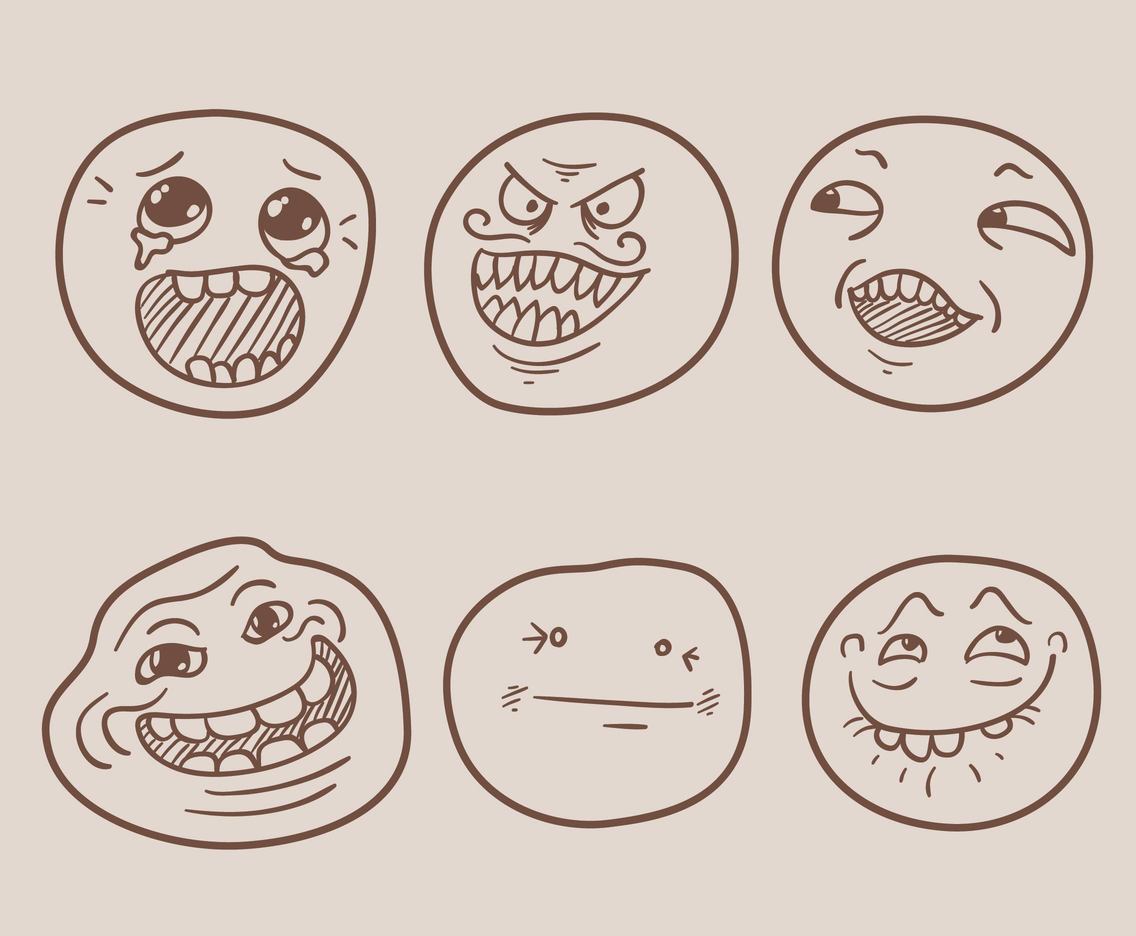 Sketch Meme Characters Vector