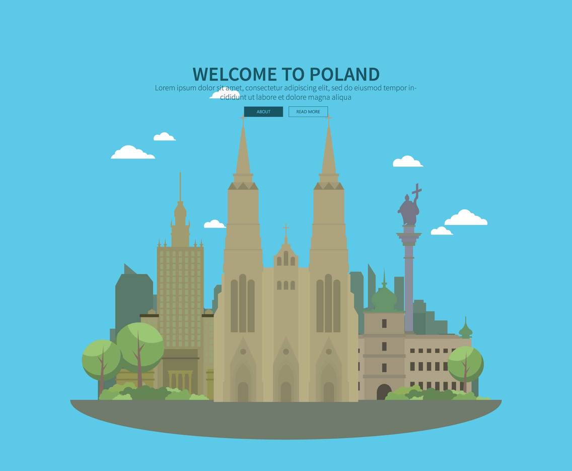Free Poland's Landmark Illustration