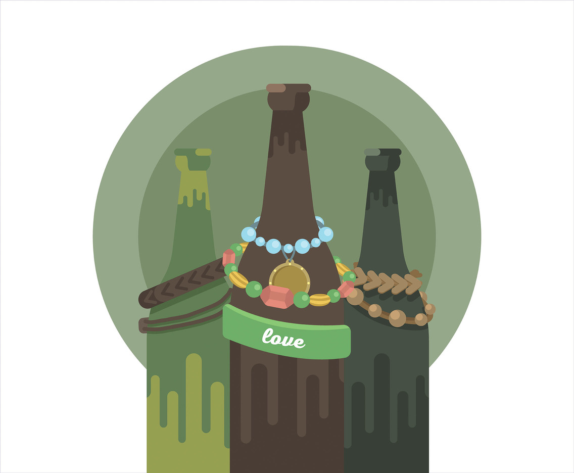 Bracelets on Bottles Vector
