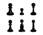 3D Realistic Black Pawn Vector