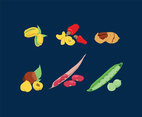 Various Peas and Nuts Vector