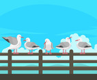Flock of Seagulls Vector
